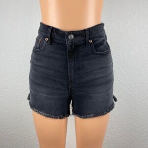 American Eagle Black‎ Denim Highest Rise 90s Boyfriend Shorts
